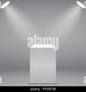 3d realistische weiße Leere museum Sockel- oder Podium Stock Vektor