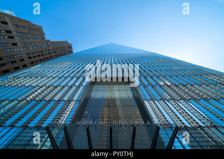 Die eine Welt Sternwarte Eingang in das World Trade Center Lower Manhattan, New York USA. Stockfoto