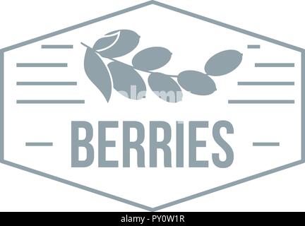 Beeren logo, einfachen grauen Stil Stock Vektor