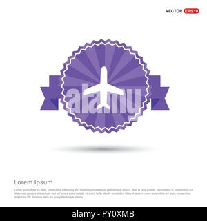 Flugzeugsymbol - Purple Ribbon banner Stock Vektor