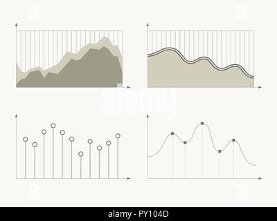 Satz von verschiedenen Grafiken und Diagramme, Informationen über Charts, statistische Daten. Business Diagramme und Grafiken Infografik Elemente. Vector Illustration. Stock Vektor