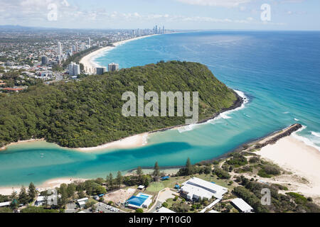 Luftaufnahme von tallebudgera Creek, Gold Coast, Queensland, Australien Stockfoto