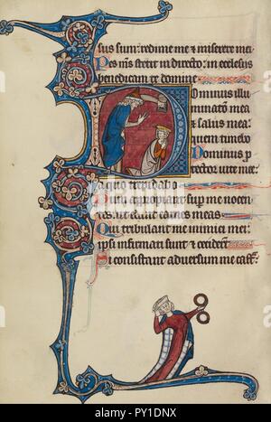 Bute Master (franko-flämischen, aktiv 1260 - 1290) - Initial D - die Salbung Davids Stockfoto