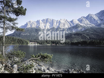 Eibsee Bei Garmisch-Partenkirchen, Wettersteingebirge, Bayern, Deutschland Stockfoto