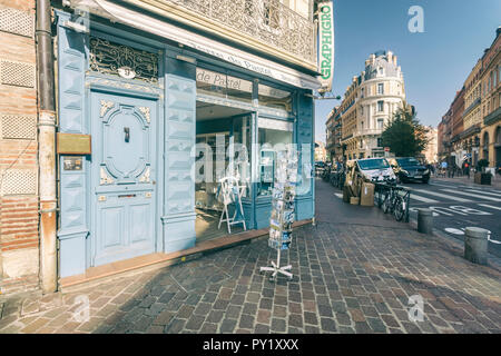 Geschenk Shop Terre de Pastellfarben in der Rue de Metz gesehen an einem sonnigen Tag, Toulouse, Royal, Frankreich Stockfoto