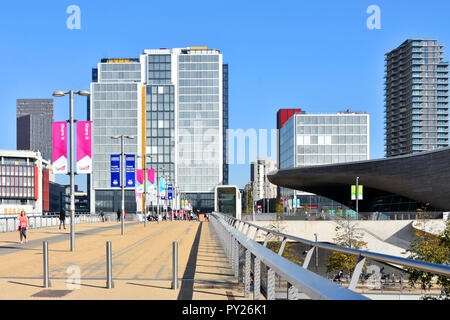 Verändernden urbanen Landschaft & skyline Entwicklung von Büroimmobilien im Internationalen Viertel am Westfield in Stratford City & Olympic Park London UK Stockfoto