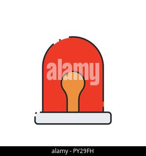 Feueralarm mit Licht. Flachbild-Symbol. Security System im Büro Vector Illustration. Stock Vektor