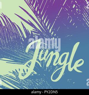 Blau tropischen Dschungel palmer unter Sonne fest Stock Vektor