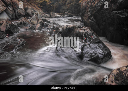 Ansicht eines Teils der Fairy Glen, Betwys-y-coed, North Wales. Stockfoto