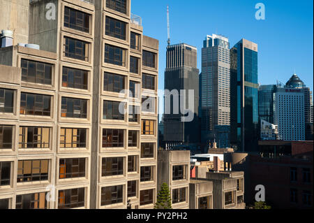 16.09.2018, Sydney, New South Wales, Australien - ein Blick auf die bekannten Sirius Apartments, einem Projekt des sozialen Wohnungsbaus aus den 70er Jahren an den Felsen Stockfoto