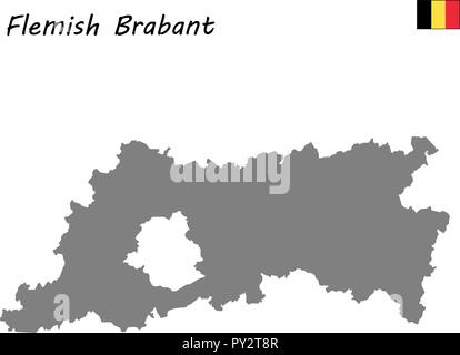 Hohe Qualität Karte von Flämisch Brabant ist eine Provinz in Belgien Stock Vektor