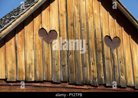 Details über alte Scheune im Luray Valley Museum, VA, USA Stockfoto