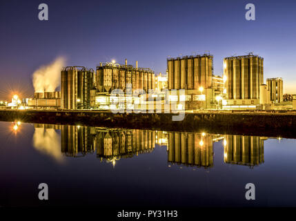 Chemische Industrie, Nachtaufnahme Stockfoto