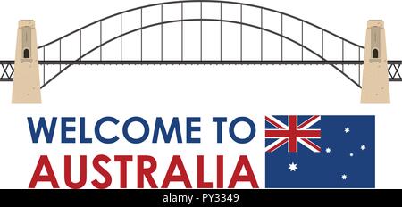 Australien Harbour Bridge auf weißem Hintergrund Abbildung Stock Vektor