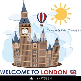 Big Ben in London Landmark Abbildung Stock Vektor