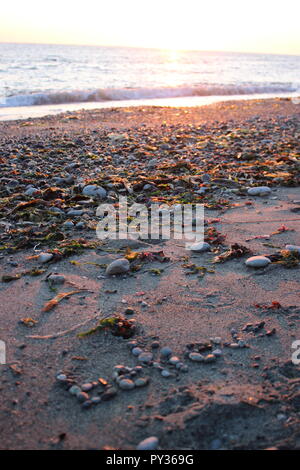 Glauben Nachricht am Strand Ufer Stockfoto