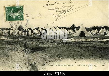 Camp de Saint-Médard-Tentes 10. Stockfoto