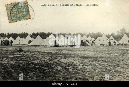 Camp de Saint-Médard-Tentes 12. Stockfoto