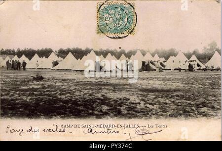 Camp de Saint-Médard-Tentes 11. Stockfoto