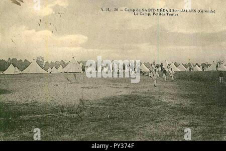 Camp de Saint-Médard-Tentes 15. Stockfoto