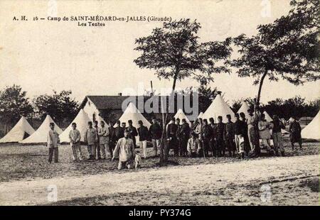 Camp de Saint-Médard-Tentes 16. Stockfoto