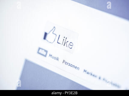 Bildschirmaufnahme, Like-Button Stockfoto