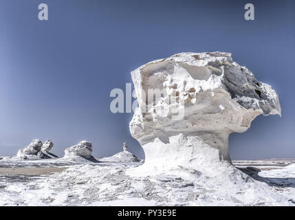 Weisse Wüste, Aegypten, Kalksteinskulptur Stockfoto