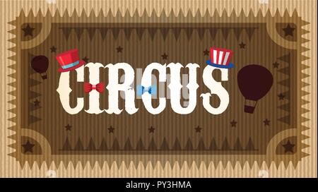 Braun Zirkus Banner und Hut Abbildung Stock Vektor