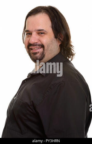 Nahaufnahme von Happy Fett kaukasischen Mann lächelnd Stockfoto