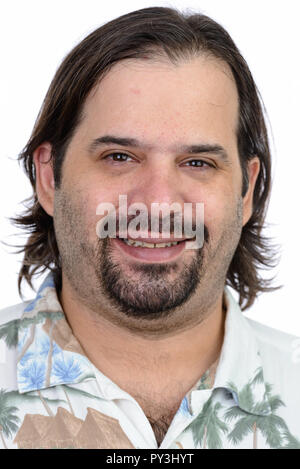 Angesichts der glücklichen Fett kaukasischen Mann lächelnd Stockfoto