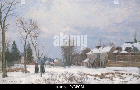 Camille Pissarro - La Route de Versailles à Saint-germain, Louveciennes, effet de Neige - 1872. Stockfoto