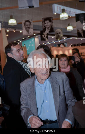 Jean d'Ormesson auf der Buchmesse am Porte de Versailles in Paris Frankreich am 23. März 2014 Stockfoto