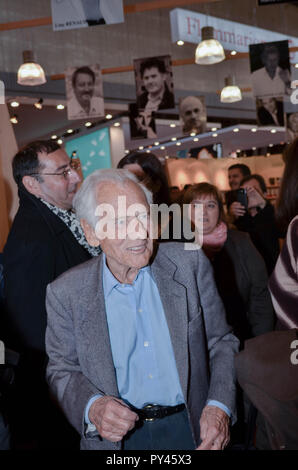 Jean d'Ormesson auf der Buchmesse am Porte de Versailles in Paris Frankreich am 23. März 2014 Stockfoto