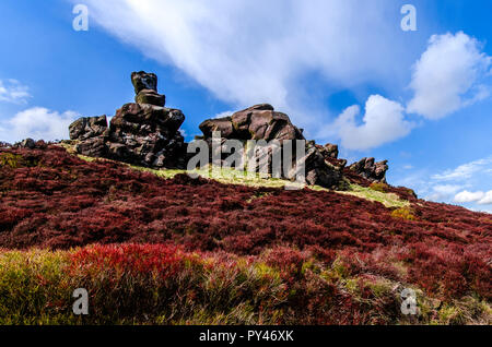 Die berühmten Kakerlaken in der weltberühmten Peak District National Park über Lauch und Tittesworth Behälter Stockfoto