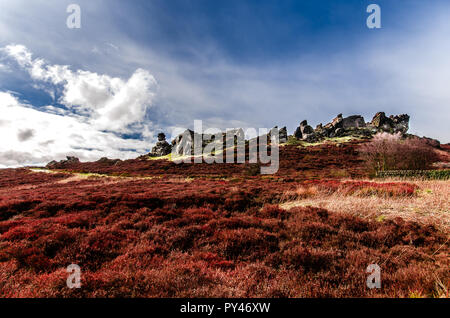 Die berühmten Kakerlaken in der weltberühmten Peak District National Park über Lauch und Tittesworth Behälter Stockfoto