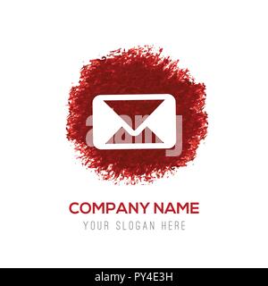 Symbol "E-Mail senden - Rot Aquarell Kreis Splash Stock Vektor