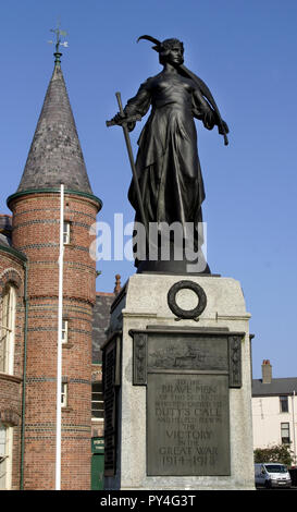 Das war Memorial in der Nähe von Portrush in Nordirland steht die tapferen Männer zu gedenken, die aus der Region, die im Ersten Weltkrieg gefallen sind. Stockfoto