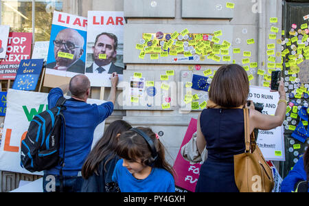 Brexit Demonstration 20 Oktober 2018 Parliament Square London, Großbritannien Stockfoto