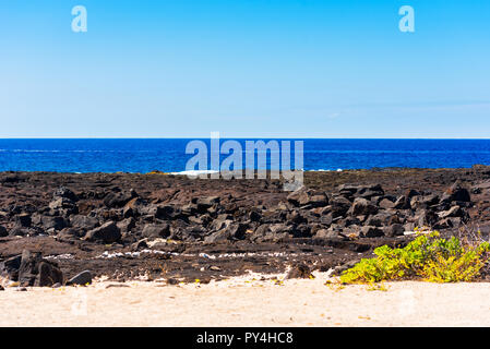 Blick auf den Sandstrand, Hawaii, USA. Kopieren Sie Platz für Text Stockfoto