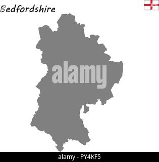 Hohe Qualität Karte handelt es sich um einen zeremoniellen Grafschaft Englands. Bedfordshire Stock Vektor