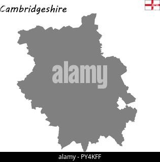 Hohe Qualität Karte handelt es sich um einen zeremoniellen Grafschaft Englands. Cambridgeshire Stock Vektor