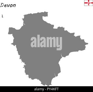 Hohe Qualität Karte handelt es sich um einen zeremoniellen Grafschaft Englands. Devon Stock Vektor