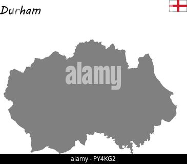 Hohe Qualität Karte handelt es sich um einen zeremoniellen Grafschaft Englands. Durham Stock Vektor