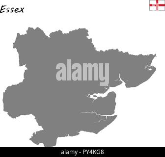 Hohe Qualität Karte handelt es sich um einen zeremoniellen Grafschaft Englands. Essex Stock Vektor