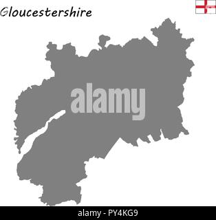 Hohe Qualität Karte handelt es sich um einen zeremoniellen Grafschaft Englands. Gloucestershire Stock Vektor