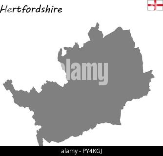 Hohe Qualität Karte handelt es sich um einen zeremoniellen Grafschaft Englands. Hertfordshire Stock Vektor