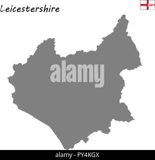 Hohe Qualität Karte handelt es sich um einen zeremoniellen Grafschaft Englands. Leicestershire Stock Vektor
