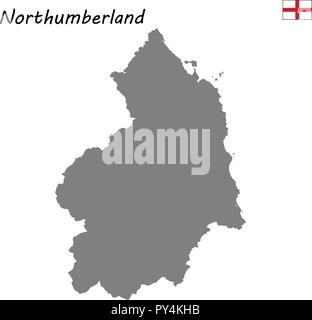 Hohe Qualität Karte handelt es sich um einen zeremoniellen Grafschaft Englands. Northumberland Stock Vektor