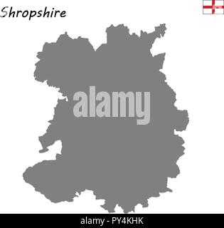 Hohe Qualität Karte handelt es sich um einen zeremoniellen Grafschaft Englands. Shropshire Stock Vektor