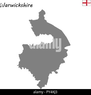 Hohe Qualität Karte handelt es sich um einen zeremoniellen Grafschaft Englands. Warwickshire Stock Vektor